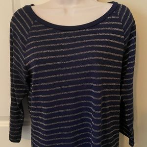 Gap Navy/Gold Striped Top